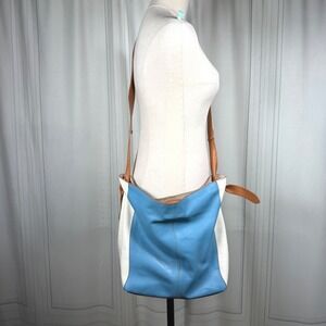 Vittoria Napoli Italian Leather Color-Block Hobo Bag
